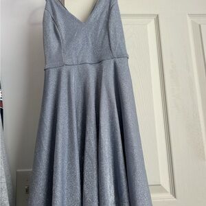 Elegant Silver V-Neck Dress